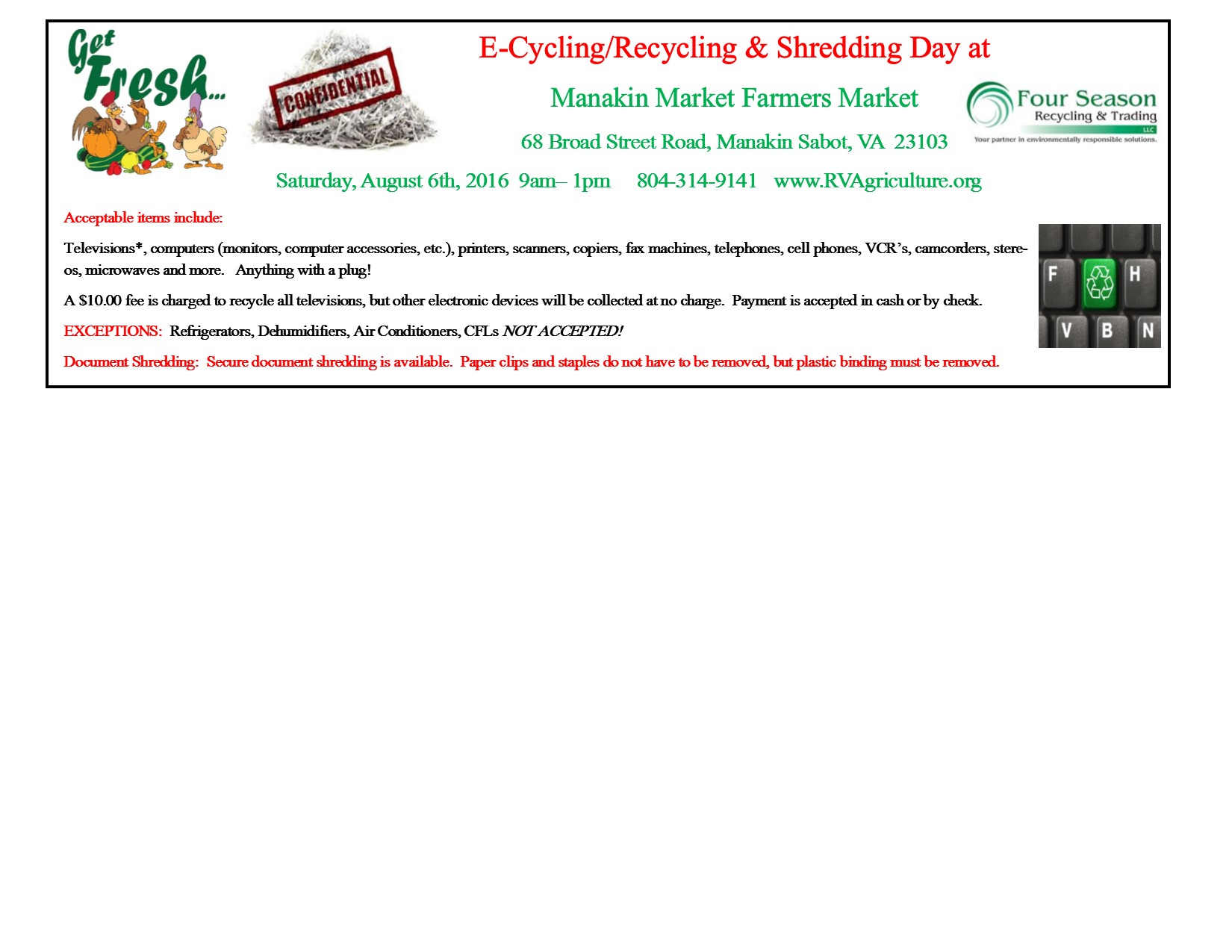 6th Annual E-Cycling/Recycling Day